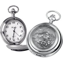 Woodford Quartz Pocket Watch, 1893/Q, Men's Chrome-Finished Flying Scot Pattern With Chain (Suitable For Engraving)