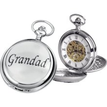 Woodford Skeleton Pocket Watch, 1903/Sk, Men's Chrome-Finished Grandad Pattern With Chain (Suitable For Engraving)