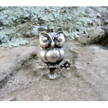 Woodland Owl Ring Silver Plated Metal