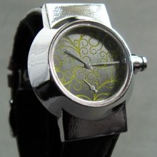 Wristwatch handcrafted in sterling silver, 'sloped' model
