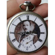 Wwii Era Silver Swiss Election Grand Prix Pocket Watch