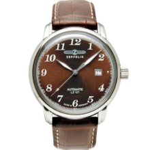 Zeppelin Automatic Large Date Watch Brown Dial And Strap