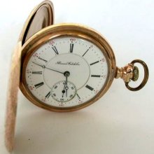 10k Gold Filled Illinois Pocket Watch,s18, 17j,adj 4 Postions,hunter Case,run