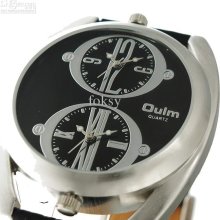 10pcs Oulm Men's Quartz Wrist Watch Fashion Watches Dual Movt Round