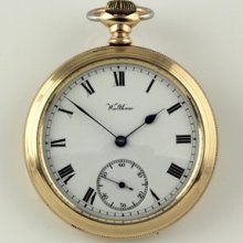 14k Gold Waltham Vanguard 1908 23j Pocket Watch Taschenuhr Montre De Gousset