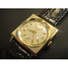 14k Yellow Gold Men's Antique Longines Mechanical Watch Square Lk