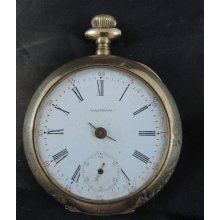 1883 Waltham Open Face Gf 18 Size 15 Jewel Pocket Watch