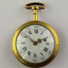 18k Verge Fusee Pocket Watch Switzerland 1770 Spindeltaschenuhr Montre A Coq