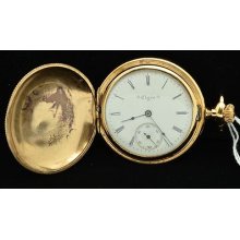 1904 Elgin Pocketwatch 7 Jewel Size 6 Fancy Bird Case -serviced Runs Great