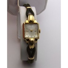 1940's Ladies 18k Yellow Gold Model 4211 Rolex Dress Watch W/ Thick Cord Band