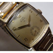 1947 Elgin DeLuxe Men's 10K Gold 17Jwl Made in USA Watch with Original Box