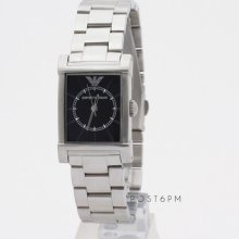 $195 Emporio Armani Womens Ladies Collection Ar0281 Silver-tone Wrist Watch