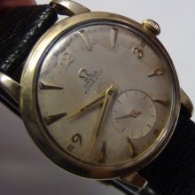 1950' Omega Men's 17 Jwl Automatic Bumper Gold Swiss Made Watch