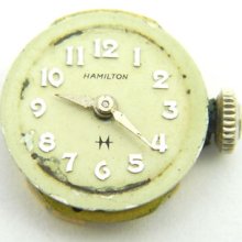 4u2fix Hamilton 75 Gold Finish Movement 17j Good Bal Hs & Ms Running Strong