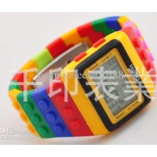 50pcs/lot Classic Plastic Shhors Digital Watch Candy Night Light Wat