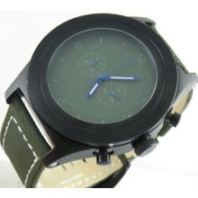 52mm Parnis Big Face Pvd Case Green Dial Full Chronograph Sport Men Heavy W020