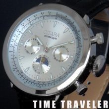 6 Hands Military Automatic Mechanical Mens Wrist Watch