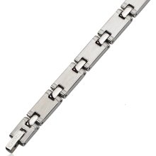 7mm Stainless Steel Multi Finish Link Bracelet - 8.5 Inch