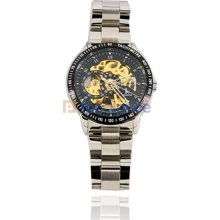 98226G Skeleton Mechanical Automatic Men's Watch (Black)