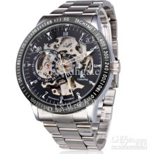 Advanced Formal Black Silver Men's Waterproof Automatic Self-winding