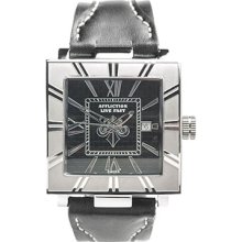 Affliction - BLACK/SILVER UNISEX LRG SQUARE WATCH by Affliction, OS