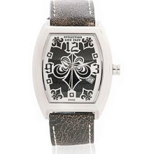 Affliction - STEEL/BLACK/WHITE UNISEX ANTIQUE WATCH by Affliction, OS