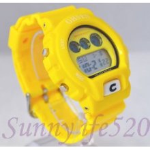 Alarm Chrono Men Lady Unisex Digital Wrist Watch Yellow