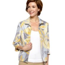 Alfred Dunner Multi Petite City Of Lights Shimmer Abstract Printed Jacket