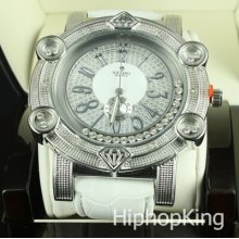 All White Ice King Logo Bling Bezel Big Numbers Easy Read Classy Hip Hop Watch
