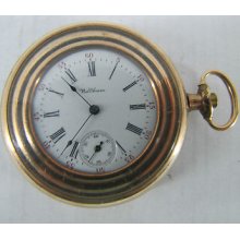 American Waltham Pocket Watch W/ B&b Royal Gold Filled Case / Parts Or Repair