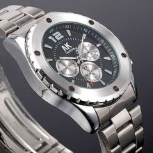 Analog Ak-homme Stainless Steel Mens Mechanical Watch Day Date