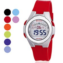 And Women's Multi-Functional Water Resistant PU Digital Automatic Casual Watches (Assorted Color)
