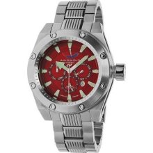 Android Men's Powerjet AD554BR Silver Stainless-Steel Automatic Watch with Red Dial