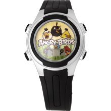 Angry Birds Children's Silver 'Pig-Poppin Action' Watch (Angry Birds Complete Pig-Poppin Action LCD Watch)