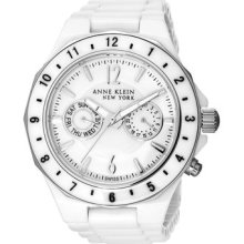 Anne Klein 12-1979wmwb White Ceramic Mother-of-pearl Dial Swiss Women's Watch