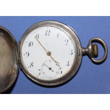 Antique Ancre 15 Jewels Silver 0.800 Swiss Pocket Watch