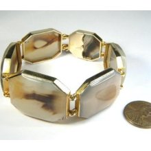 Antique English 15k Gold Specimen Agate Bracelet C1850 Antique English 15k Gold Specimen Agate Bracelet C1850