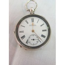 Antique Kendal & Dent Sterling Silver Key-wound Pocket Watch