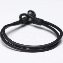 Antique Leather Cord Bracelet Black