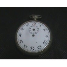 Antique Movement Pocket Watch For Repair Or Parts Rare Enamel Dial