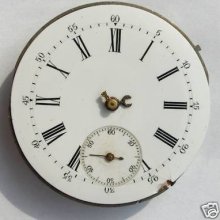 Antique Porcelain Dial Movement Part For Pocket Watch