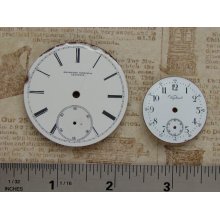 Antique Porcelain white pocket watch face dials Vintage watch clock parts industrial jewelry altered art collage Steampunk Art Supplies 2018