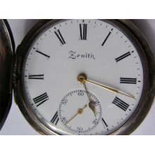 Antique Silver Zenith Grand Prix Pocket Watch C1900