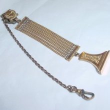 Antique Vintage Gold Filled Fancy Link Watch Pocketwatch Chain With