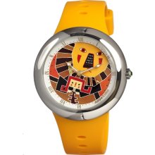 Appetime Unisex Holoscope Analog Stainless Watch - Yellow Rubber Strap - Graphic Dial - APPSVJ211142