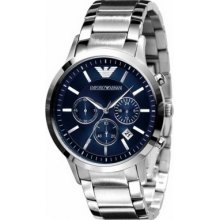 AR2448 Emporio Armani Mens Classic Blue Silver Watch