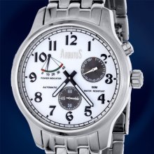 Arbutus Ny Automatic Mechanical Westside Series Luxury Mens White Dial Silver Ss