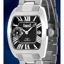 Arbutus: York Ellis Automatic Mens Watch -polished Silver Tone -msrp $1,565