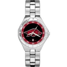 Arkansas razorbacks women's chrome alloy watch w/ stainless steel band