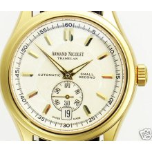 Armand Nicolet 18k Gold Hunter Automatic Small Seconds 7045a-ag-p742tm9